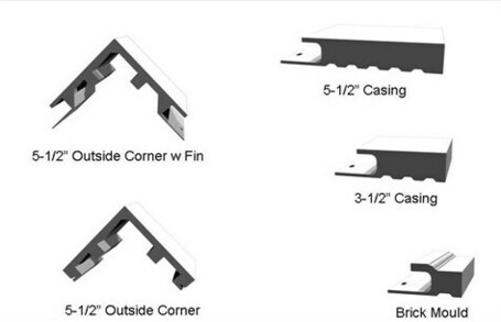 Exterior Trim Profiles with Siding Pocket-Nailing Fin-Cellular Mouldings